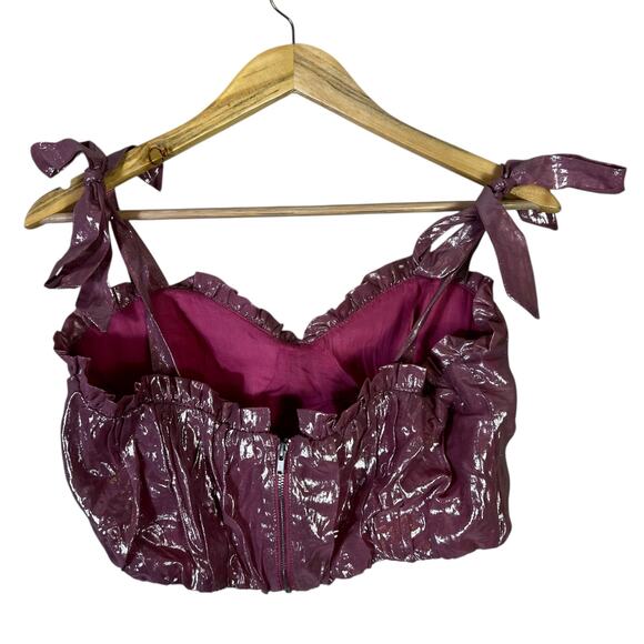 Majorelle Carola Bustier Top Womens S Pink Iridescent Tie Strap Coquette Glam - Picture 4 of 6